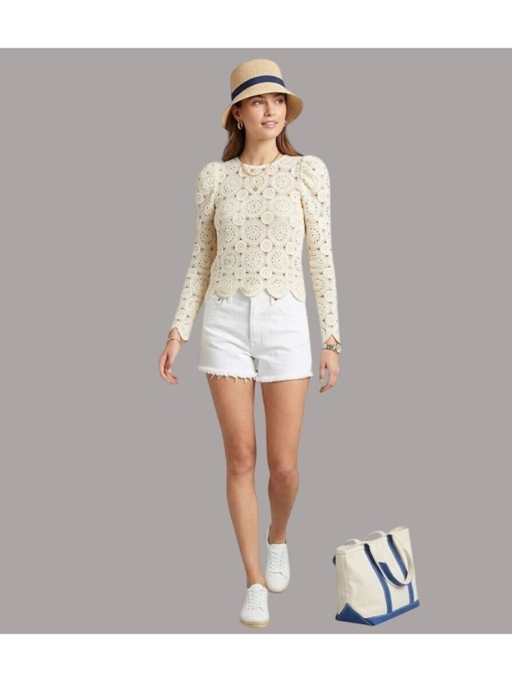 Zara Womens Cream Crochet boho Lace Long Sleeve Top S - Picture 11 of 11